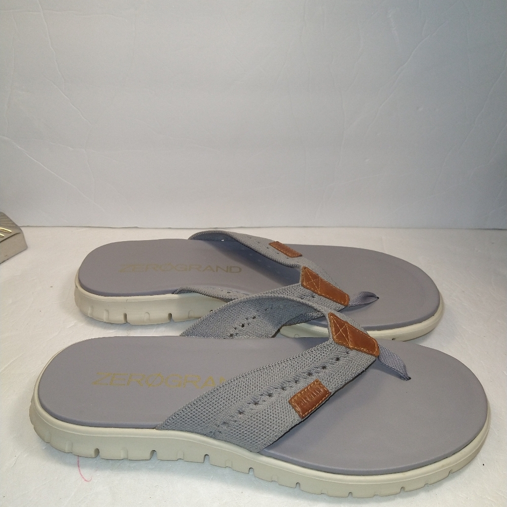 Cole Haan Gray and Tan Flip-Flops